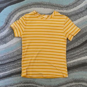 yellow and white striped shirt